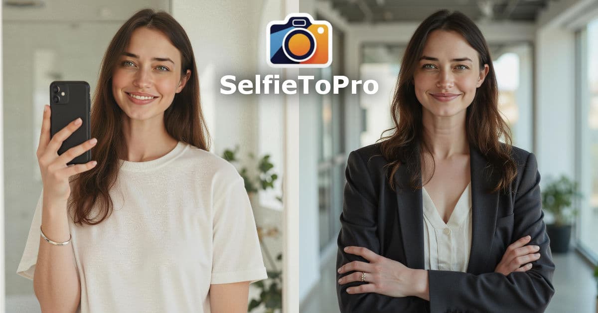 Professional headshot transformation example